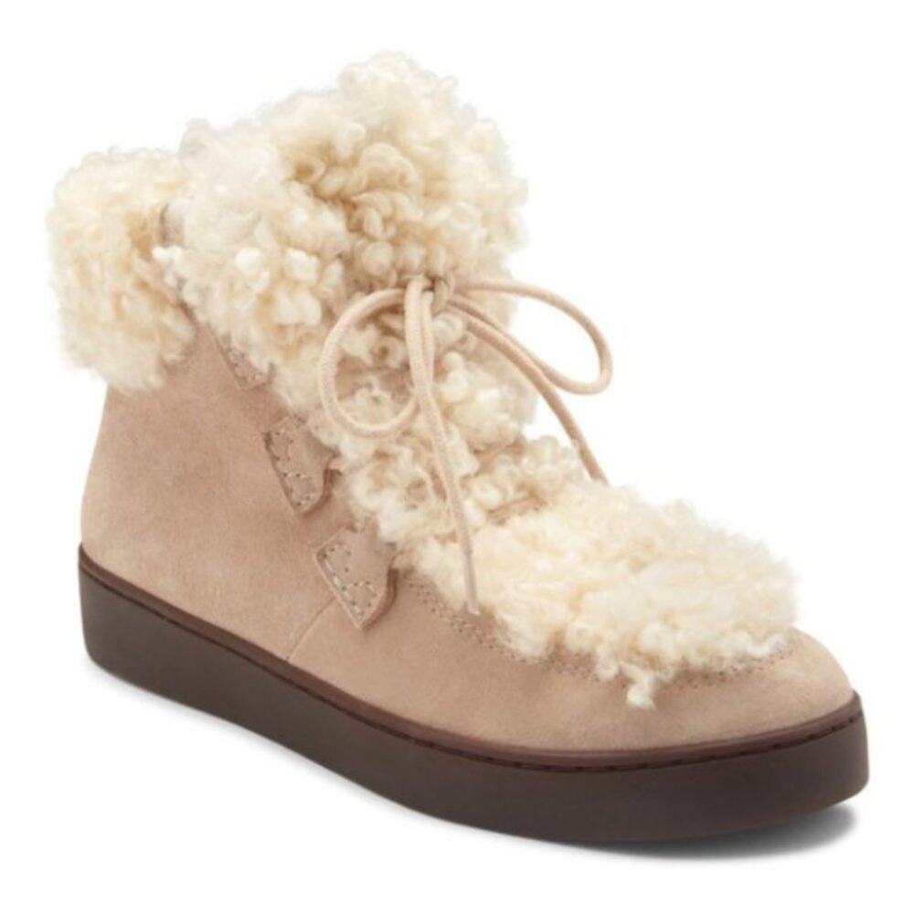 NWT Vionic Splendid Oak Faux Fur Winter Booties Sand 7